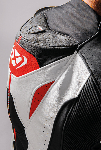 Costum (combinezon) motociclete barbati piele Ixon vara model Jackal MS culoare: negru/alb Negru/albastru L - imagine 11