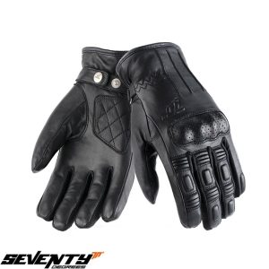 Manusi femei piele pentru scuter - motocicleta Urban iarna Seventy model SD-C33 negru Negru S (7 cm)