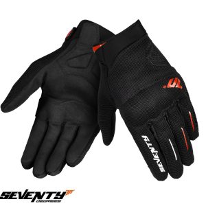 Manusi barbati pentru scuter - motocicleta Urban vara Seventy model SD-C40 Asphalt culoare: negru/rosu – degete tactile XXXL (12 cm)