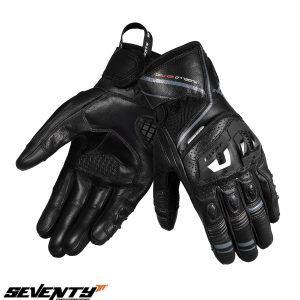 Manusi barbati pentru scuter - motocicleta Racing/Naked vara Seventy model SD-N30 Mugello culoare: negru/gri – degete tactile XXXL (12 cm)