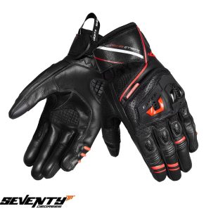 Manusi barbati pentru scuter - motocicleta Racing/Naked vara Seventy model SD-N30 Mugello culoare: negru/rosu – degete tactile XXXL (12 cm)