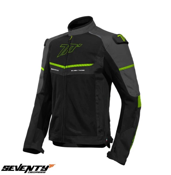 Geaca (jacheta) barbati pentru scuter - motocicleta Racing vara Seventy model SD-JR60 Thunder culoare: negru/gri/galben fluor Negru/gri/galben fluor XL