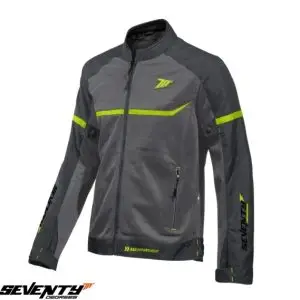 Geaca (jacheta) barbati pentru scuter - motocicleta Racing vara Seventy model SD-JR30.1 Mojave culoare: gri/galben fluor Gri/galben fluor XXXL