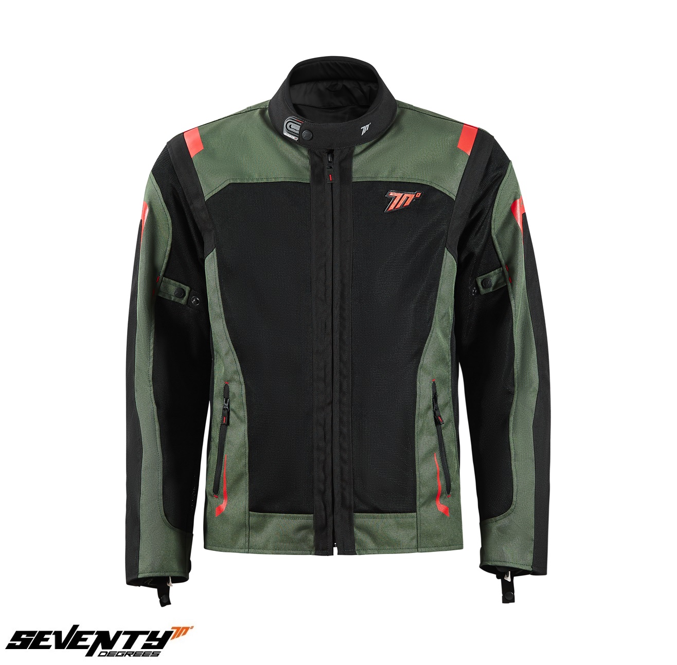 Geaca (jacheta) barbati pentru scuter - motocicleta Touring Seventy vara model SD-JT66 Sahara culoare: verde military/rosu Verde military/rosu 4XL - imagine 3