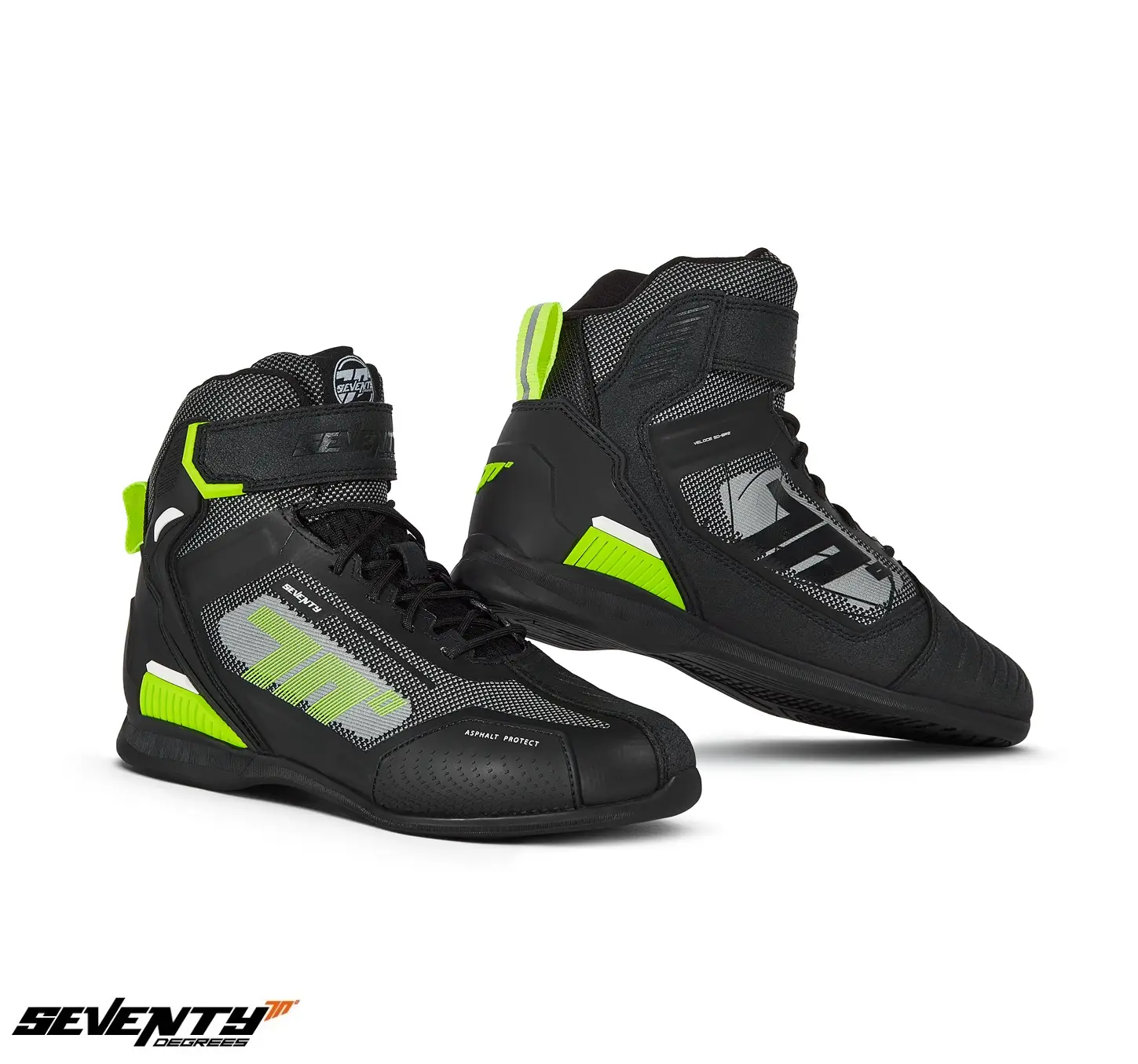 Ghete (cizme) pentru scuter - motocicleta Racing Unisex Seventy model SD-BR2 Veloce culoare: negru/galben fluor Negru/galben fluor 45
