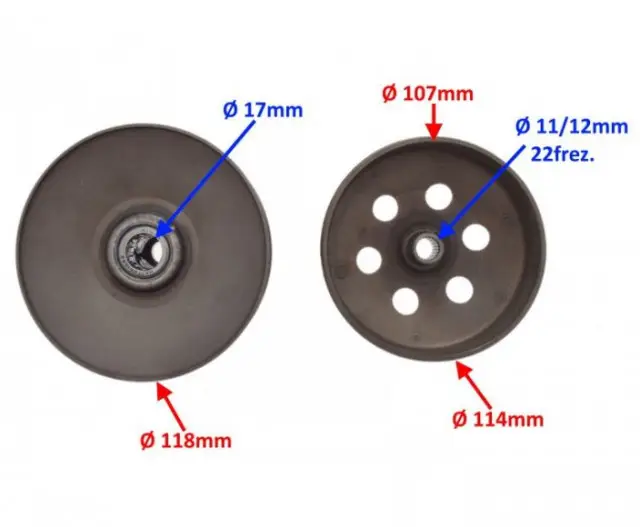 Ambreiaj scuter Piaggio / Gilera / Aprilia Scarabeo - 21 dinti - imagine 3