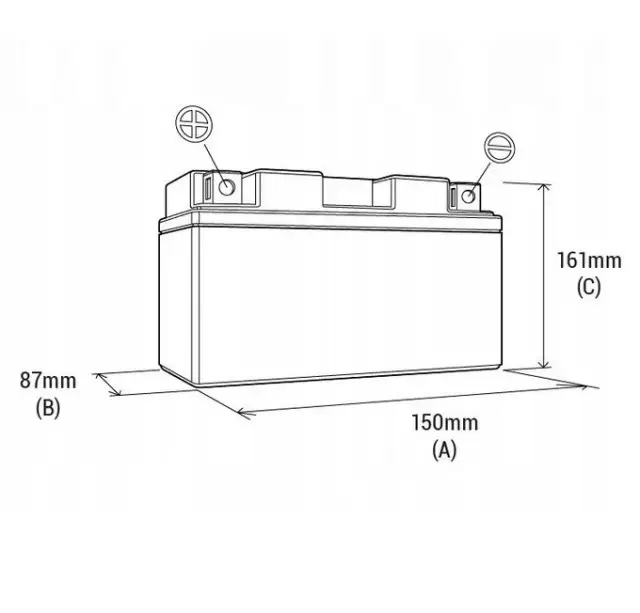 Baterie 14ah 12v BS-Battery (AGM Gel) borna + pe stanga - imagine 2