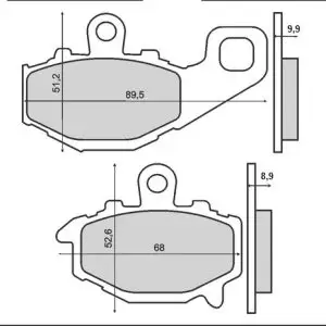 Set placute frana FT3089 - Kawasaki ZRX 400 - ZX 6R Ninja - ZZR 600 - ER 6F 650 - Z700 - ZX9 900 R Ninja - ZX 10R 1000 R Ninja