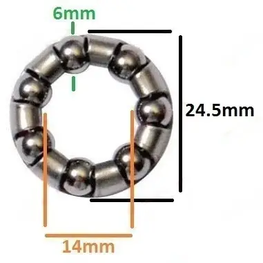 Coronita bicicleta 24.5 x 14mm Ø 6mm - imagine 2