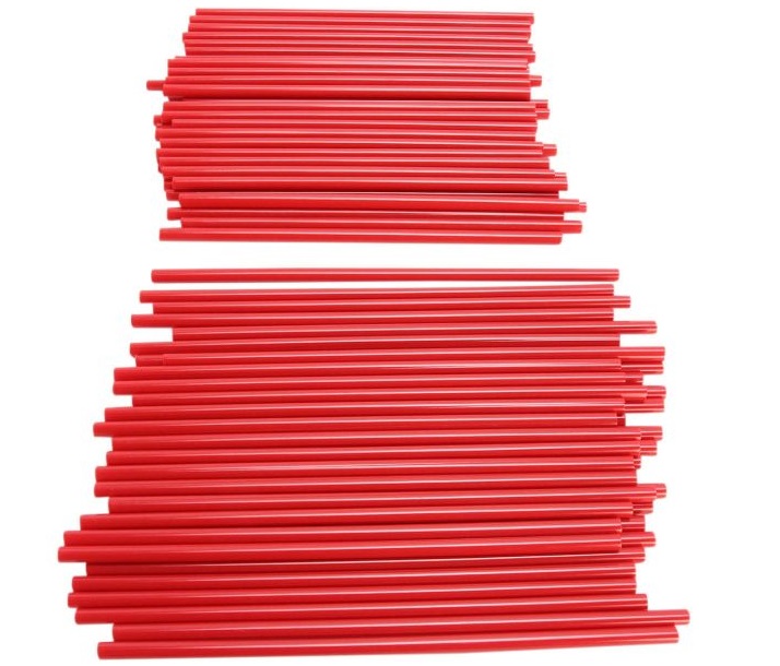 Kit protectii (invelitori) spite roata fata - spate (18" - 21") - motociclete cross – enduro – culoare: rosu (kit 80 bucati)