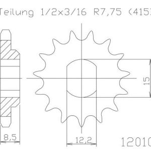 Pinion fata 11 dinti pas lant 415 - Husqvarna TC (17-18) - KTM Mini Adventure (00-07) - SX (06-18) - SX Pro (02-05) 2T 50cc