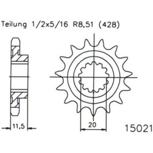 Pinion fata 14 dinti pas lant 428 – Suzuki DR-Z 125 (03-13) - DR-Z 125 (12)