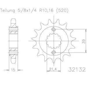Pinion fata 14 dinti pas lant 520 - ATV Arctic Cat KXR 250 (02-13) - CPI XS 250 (07-10) - MXU 250 (05) - KXR 250 (03-05) - KXR 300