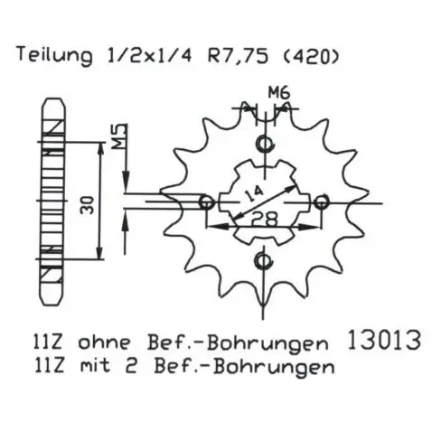 Pinion fata 16 dinti pas lant 420 - Kawasaki 80 AE Germany (81-82) 80cc
