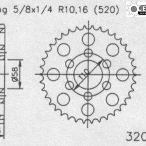 Pinion spate 41 dinti pas lant 520 – Aprilia Classic 125 (97-01) - Red Rose 125 (90-96)