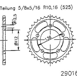 Pinion spate 42 dinti pas lant 525 - Honda CB 600 F Hornet - CBF 600 - CBR 600 - VT 750 - CBR 900 RR Fireblade - XL 1000 Varadero