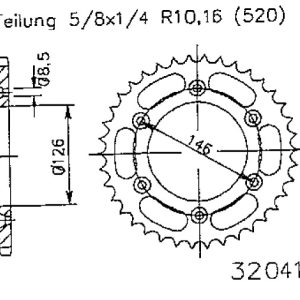 Pinion spate 50 dinti pas lant 520 - Suzuki RM 125 - RM 250 - RM-Z 250 - RMX 250 - RM-Z 450