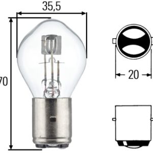 Bec far 12V 35/35W Ba20d S2 Hella