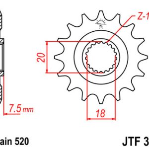 Pinion fata 12 dinti pas lant 520 – Honda CR 125 R (87-01) 125cc