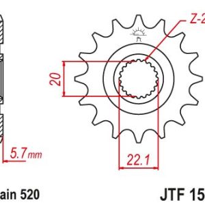Pinion fata 12 dinti pas lant 520 – Gas Gas EC 250 - 300 - 450 F (14-16) - Yamaha YZ 125 (05-18) - WR 250 (01-18) - WR 250 R (08-15)