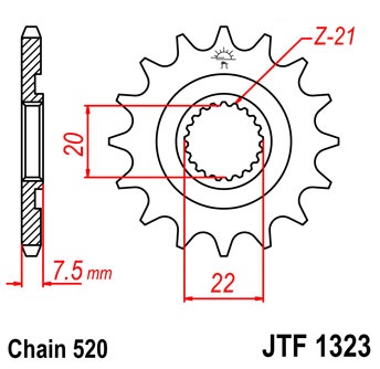 Pinion fata 12 dinti pas lant 520 – HM Moto CRE F 250 R/X - Honda CR 125 R (04-07) - CRF 250 R (04-16) - CRF 250 X (04-16)