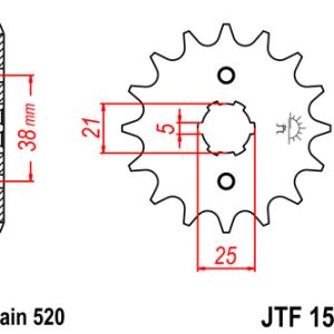 Pinion fata 13 dinti pas lant 520 – Sachs Roadster V2 - Yamaha XV Virago 125cc