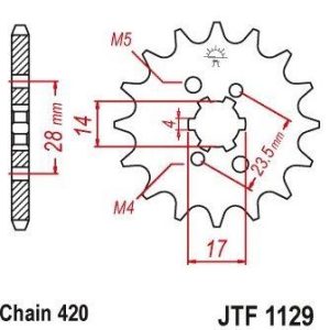 Pinion fata 14 dinti pas lant 420 – Aprilia RS Replica - RX - SX (06-18) - Derbi GPR - Senda SM DRD - Senda R X-Race (05-14) 2T 50cc