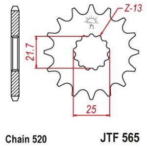 Pinion fata 14 dinti pas lant 520 - Kawasaki KX 250 - ER-6F - Vulcan 650 - Suzuki - Yamaha TZR 250 - WR - YFZ - YZ 426-450