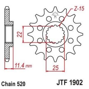 Pinion fata 14 dinti pas lant 520 – KTM LC4 - EGS - EXC - Duke - SC - SXC 350-400-540-600-620-624-640-690cc