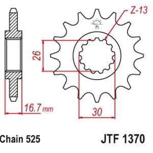 Pinion fata 14 dinti pas lant 525 - Honda CB 600 Hornet - CBR Fireblade - CRF - CMX - XL Varadero 600-1100cc