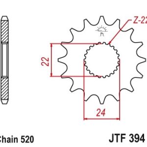 Pinion fata 15 dinti pas lant 520 - Aprilia AF1 Futura - Classic - ETX - Red Rose - RS Extrema - RX 2T 125cc - ATV Can-Am DS 450cc