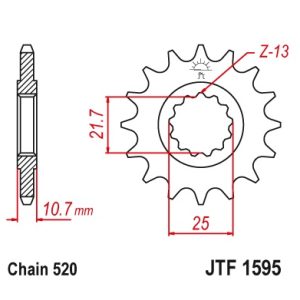 Pinion fata 15 dinti pas lant 520 - Yamaha XJ6 600 N (09-14) - XJ6 600 Diversion (09-16)