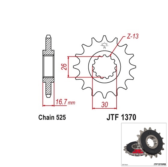 Pinion fata 15 dinti pas lant 525 - Honda CB 600 Hornet - CBR Fireblade - CRF - CMX - XL Varadero 600-1100cc