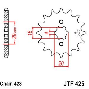 Pinion fata 17 dinti pas lant 428 - Suzuki RG 80 Gamma - RM 80 - TS 80 - RM 85 - RV 90 - GP 125 - GT 125 - RG 125 - RV 125 - TS 125