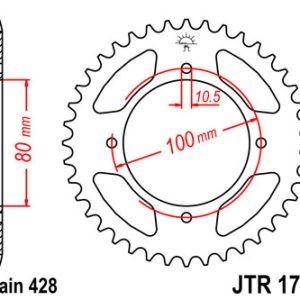 Pinion spate 45 dinti pas lant 428 – Suzuki GZ 125 Marauder (98-13) - GZ 125 U Marauder 125cc