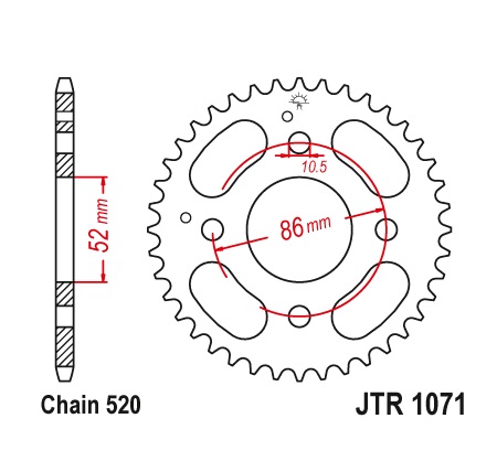 Pinion spate 30 dinti pas lant 520 – ATV Kymco Mxer 50 (02-07) - MXU 50 (04-17) - Mxer 150 (02-15) - MXU 150 (02-15)