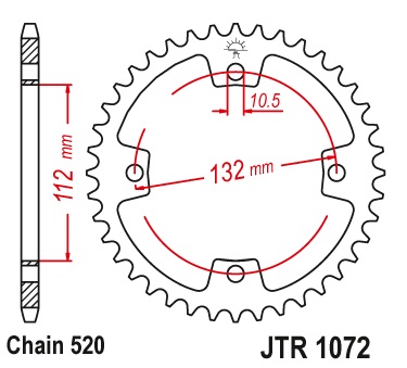Pinion spate 36 dinti pas lant 520 – ATV Arctic Cat DVX 250-300 - Kymco KXR Sport - Maxxer - MXU 250-300 - TGB Blade - Target 250-325