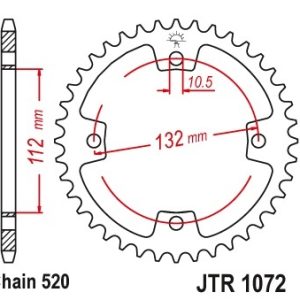 Pinion spate 38 dinti pas lant 520 – ATV Arctic Cat DVX 250-300 - Kymco KXR Sport - Maxxer - MXU 250-300 - TGB Blade - Target 250-325