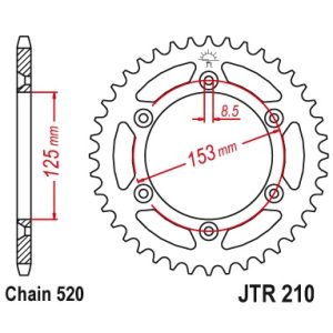 Pinion spate 38 dinti pas lant 520 – Honda CR - CRF - XR 125-150-230-250-400-450-500-650cc
