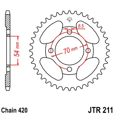 Pinion spate 40 dinti pas lant 420 – Honda C 90 Cub - C 90 CW Cub - C 90 M Cub - C 90 Z Cub