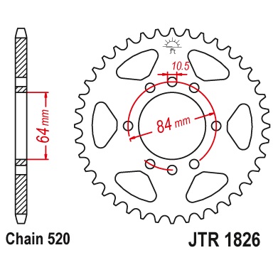 Pinion spate 40 dinti pas lant 520 – ATV Arctic Cat DVX 400 - Kawasaki KFX 400 A KSF (03-06) - Suzuki LT-Z 400 Quadsport