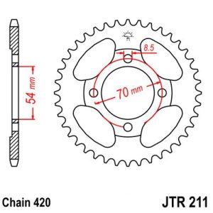 Pinion spate 41 dinti pas lant 420 – Honda C 90 Cub - C 90 CW Cub - C 90 M Cub - C 90 Z Cub