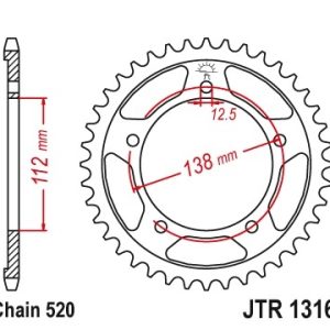 Pinion spate 41 dinti pas lant 520 - Honda CB 500 F - CB 500 X - CTX 700 ABS - NC 700 - NC 700 Integra - X-ADV 750