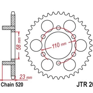 Pinion spate 41 dinti pas lant 520 – Aprilia Classic 125 (97-01) - Red Rose 125 (90-96)
