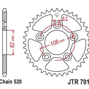 Pinion spate 41 dinti pas lant 520 – Aprilia RS Extreme/Replica (92-05) - Tuono (03-04) - Cagiva Mito - Planet - Raptor 4T LC 125cc