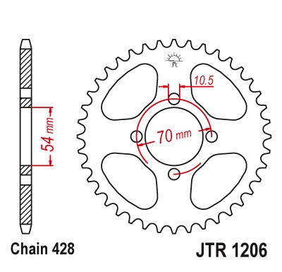 Pinion spate 42 dinti pas lant 428 – Honda CBR 125 R (04-05) - CBR 125 RS Repsol (05-07) - CBR 125 RW (05-10) 4T LC 125cc