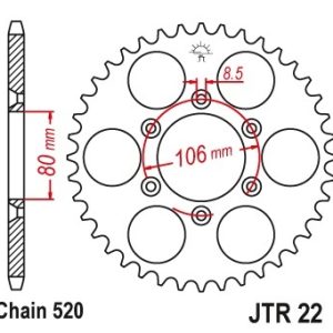 Pinion spate 42 dinti pas lant 520 - Aprilia ETX - MX - Red Rose - RX - SX - Tuareg 2T 125cc