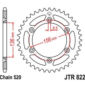 Pinion spate 43 dinti pas lant 520 - Husqvarna SM 610 (08-09 - Suzuki RGV 250 (91-94) - DR 350 (90-93)