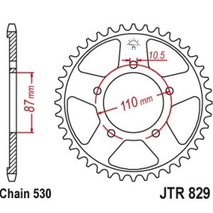 Pinion spate 43 dinti pas lant 530 Suzuki GSF 600 Bandit (95-04) - GSX 600 (89-01) - GSX-GSX-R 750 (89-06) - VZ 800 Marauder (97-03)