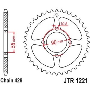 Pinion spate 45 dinti pas lant 428 – Honda CB 125 F (15-20) - CBR 125 R (12-19) - CBR 125 RS Repsol (12-19) - CBR 125 RT (12-19)
